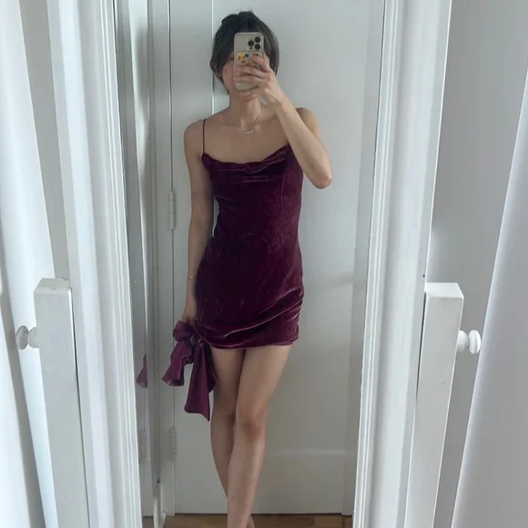 Like new cinq a sept Velvet Ryder Dress Gooseberry in purple